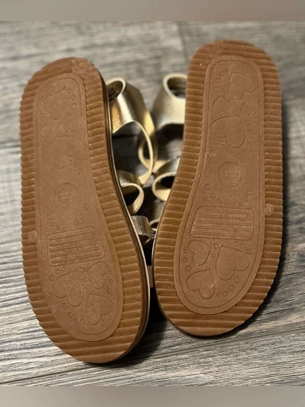 wonder nation Gold Strappy Kids Sandals